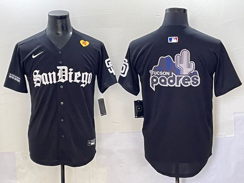 Men 2025 San Diego Padres Blank Black Five generations Joint Name Nike MLB Jersey style 20->san diego padres->MLB Jersey